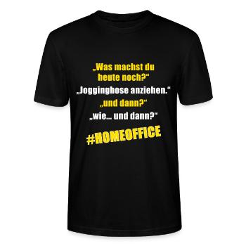 Jogginghose Homeoffice Lustig Faul ausschlafen - Stanley/Stella Unisex Bio-T-Shirt CRAFTER - Schwarz - Vorne - Alina (178cm) & Michal (187cm)