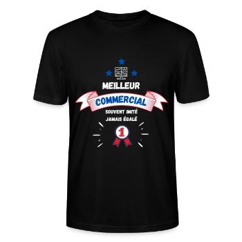 Meilleur commercial / métier / humour - T-shirt bio CRAFTER Stanley Stella Unisexe - noir - Devant - Alina (178cm) & Michal (187cm)