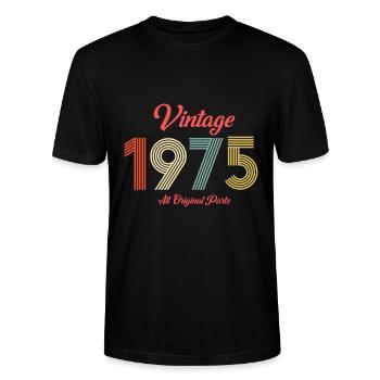 1975 - T-shirt bio CRAFTER Stanley Stella Unisexe - noir - Devant - Alina (178cm) & Michal (187cm)