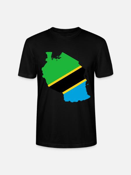 Tanzania flag map flag - Stanley/Stella CRAFTER Unisex Organic T-Shirt - black