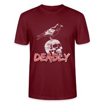 Oiseau de nuit corbeau - T-shirt bio CRAFTER Stanley Stella Unisexe - bordeaux - Devant - Alina (178cm) & Michal (187cm)