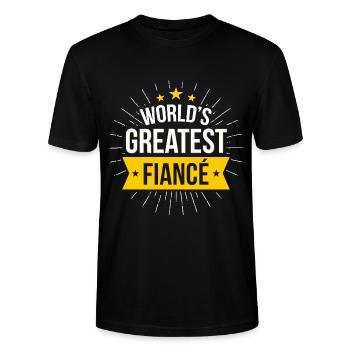 Le plus grand fiancé du monde - T-shirt bio CRAFTER Stanley Stella Unisexe - noir - Devant - Alina (178cm) & Michal (187cm)