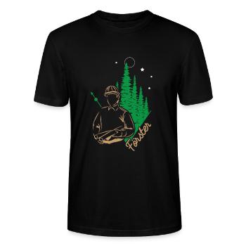 Forest Forest Forest - Stanley/Stella CRAFTER Unisex Organic T-Shirt - black - Front - Alina (178cm) & Michal (187cm)