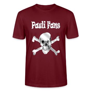 St Pauli Design - Stanley/Stella CRAFTER Unisex Organic T-Shirt - burgundy - Front - Alina (178cm) & Michal (187cm)