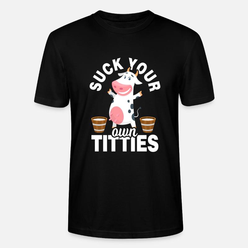 Kuh Bauer Milchkuh Melken - Stanley/Stella Unisex Bio-T-Shirt CRAFTER - Schwarz