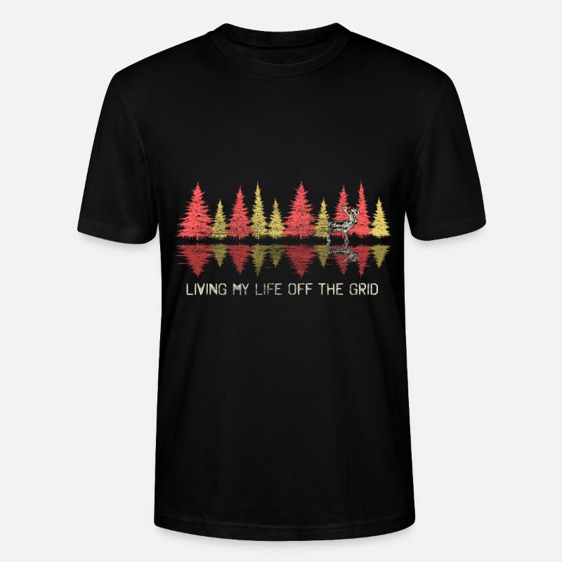Hirsch Rotwild Tier Geschenk - Stanley/Stella Unisex Bio-T-Shirt CRAFTER - Schwarz