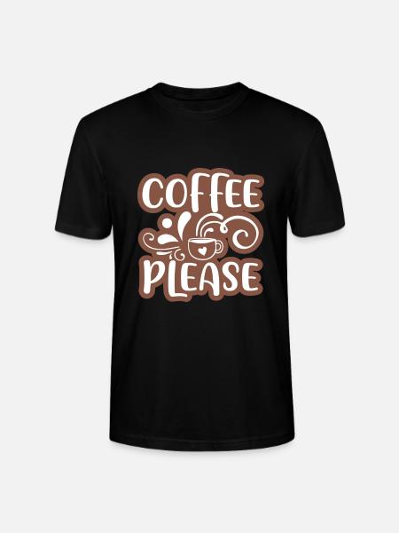 Kaffe venligst klistermærke Design 01 - Stanley Stella CRAFTER unisex økologisk-T-shirt - sort