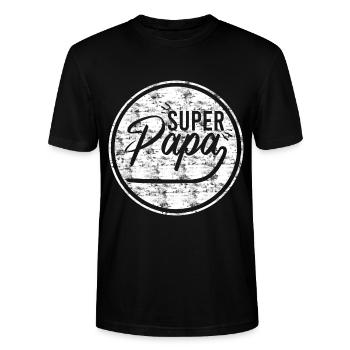 superpapa - Stanley/Stella CRAFTER Unisex Organic T-Shirt - black - Front - Alina (178cm) & Michal (187cm)