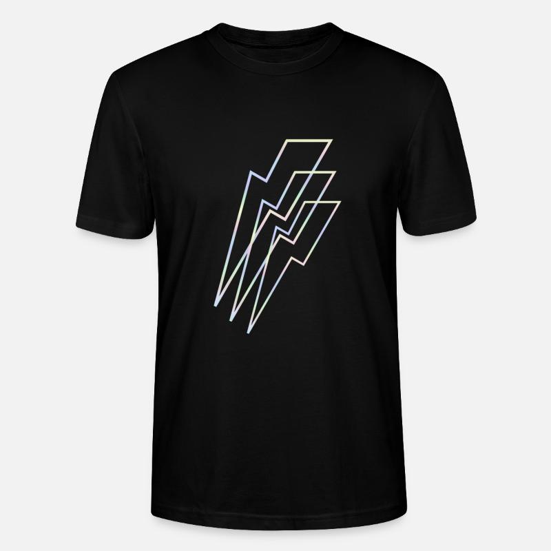 Blitz holographisch - Stanley/Stella Unisex Bio-T-Shirt CRAFTER - Schwarz