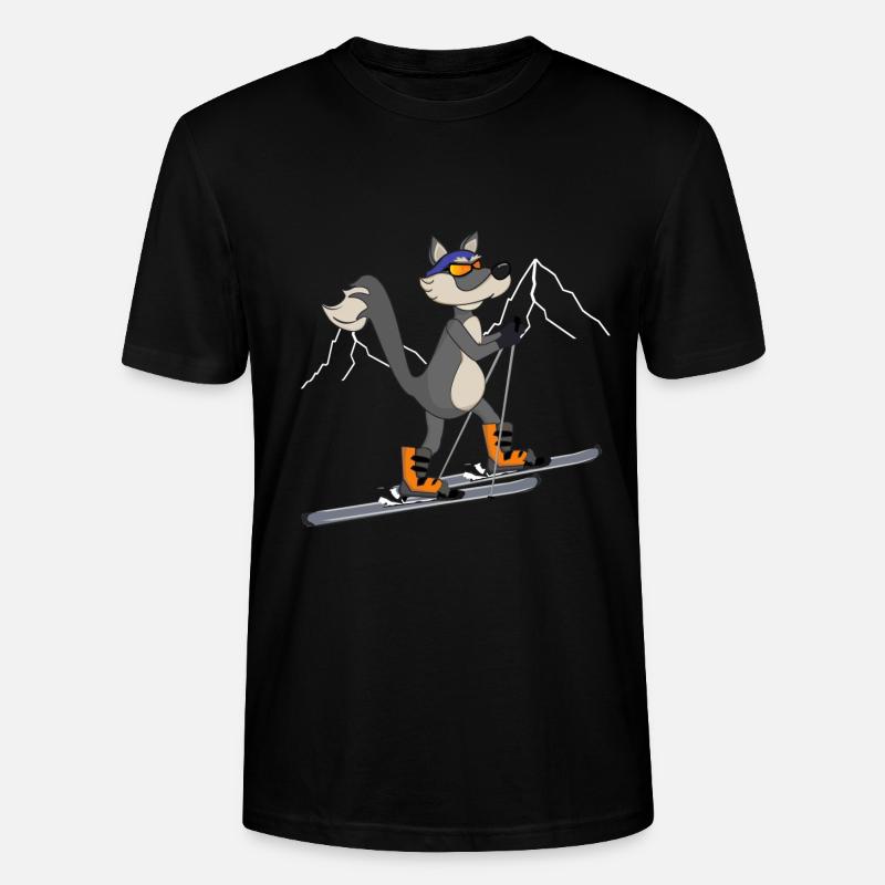 Skitour Ski Wolf - Stanley/Stella Unisex Bio-T-Shirt CRAFTER - Schwarz
