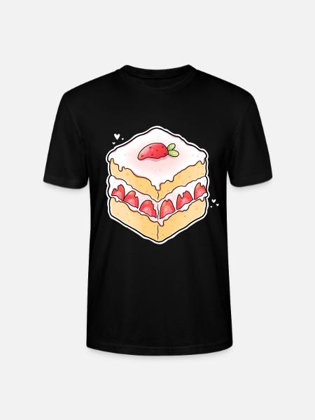 Erdbeertörtchen Erdbeere Torte Kuchen Süßigkeit - Stanley/Stella Unisex Bio-T-Shirt CRAFTER - Schwarz