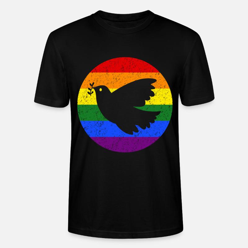 Peace Flagge Friedenstaube - Stanley/Stella Unisex Bio-T-Shirt CRAFTER - Schwarz