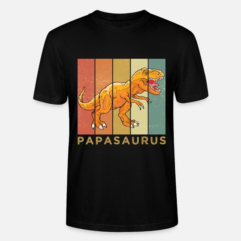 papasaurus - Stanley/Stella Unisex Bio-T-Shirt CRAFTER - Schwarz