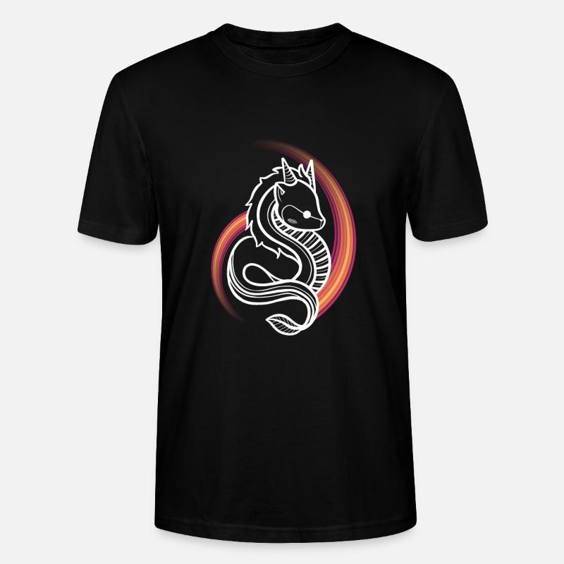 Niedlicher Regenbogen-Kawaii-Drache - Stanley/Stella Unisex Bio-T-Shirt CRAFTER - Schwarz