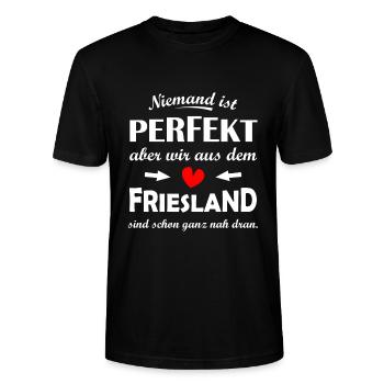 Perfekt aus dem Friesland - Stanley/Stella Unisex Bio-T-Shirt CRAFTER - Schwarz - Vorne - Alina (178cm) & Michal (187cm)