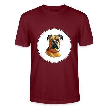 Perro de Presa Mallorquinischer Hund Aquarell illustrat - Stanley/Stella Unisex Bio-T-Shirt CRAFTER - Burgunderrot - Vorne - Alina (178cm) & Michal (187cm)