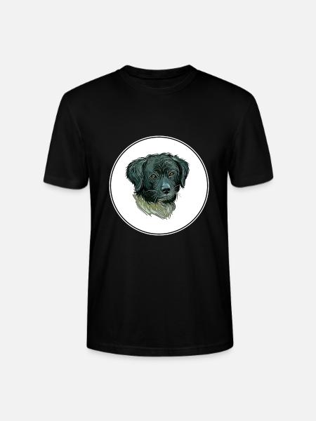 Wetterhoun Hund Aquarell Illustration - Stanley/Stella Unisex Bio-T-Shirt CRAFTER - Schwarz