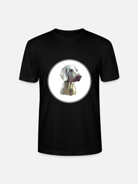 Weimaraner Hund Aquarell Illustration - Stanley/Stella Unisex Bio-T-Shirt CRAFTER - Schwarz