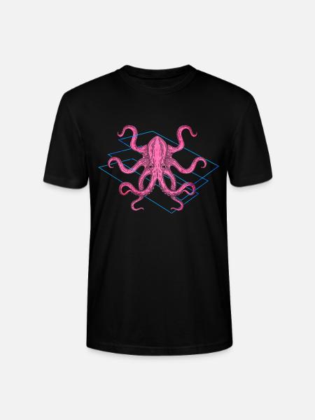 Farbiger Oktopus - Stanley/Stella Unisex Bio-T-Shirt CRAFTER - Schwarz