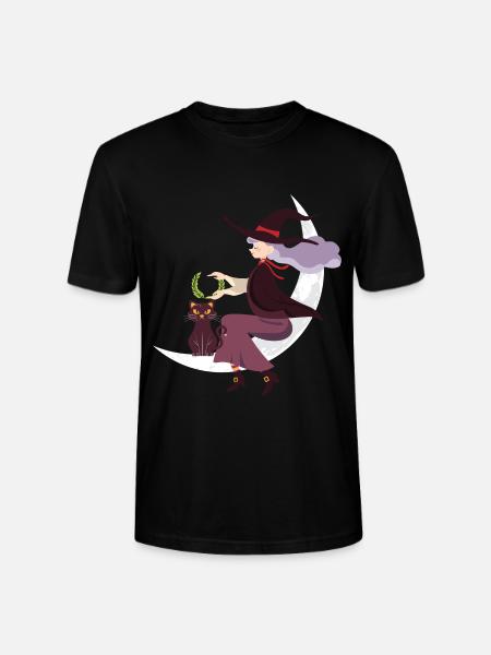 Sorcière chat d’Halloween - T-shirt bio CRAFTER Stanley Stella Unisexe - noir