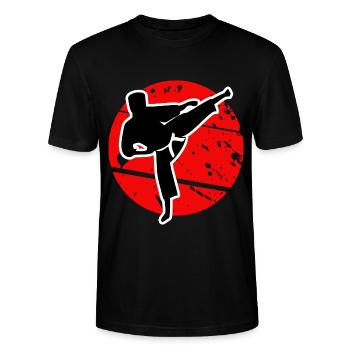Karate Free Time Gift Karateka Combat Sport - Stanley/Stella CRAFTER Unisex Organic T-Shirt - black - Front - Alina (178cm) & Michal (187cm)