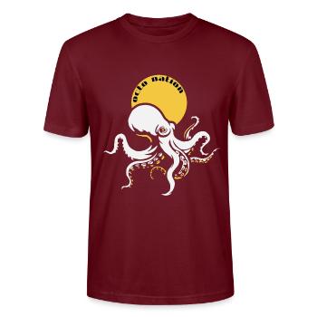 Octo Nation - T-shirt bio CRAFTER Stanley Stella Unisexe - bordeaux - Devant - Alina (178cm) & Michal (187cm)