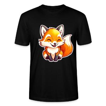 Bébé renard roux - T-shirt bio CRAFTER Stanley Stella Unisexe - noir - Devant - Alina (178cm) & Michal (187cm)