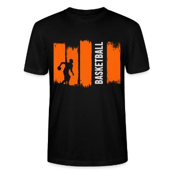 Basketball Basketballer rebound allstar - Stanley/Stella Unisex Bio-T-Shirt CRAFTER - Schwarz - Vorne - Alina (178cm) & Michal (187cm)