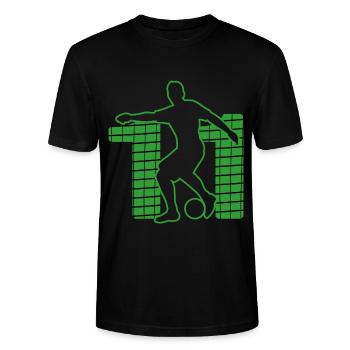 Sport de football Football Terrain de football n°11 - T-shirt bio CRAFTER Stanley Stella Unisexe - noir - Devant - Alina (178cm) & Michal (187cm)