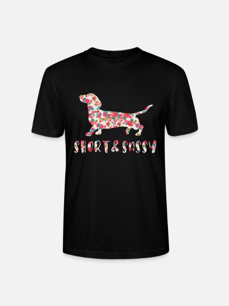 Petit teckel effronté fleuri - T-shirt bio CRAFTER Stanley Stella Unisexe - noir