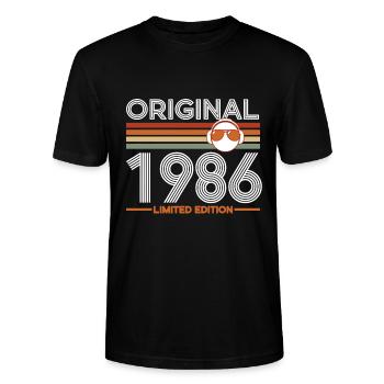 1986 - Stanley/Stella Unisex Bio-T-Shirt CRAFTER - Schwarz - Vorne - Alina (178cm) & Michal (187cm)