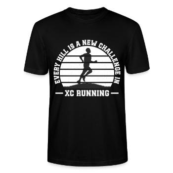 Run Country Runner et entraîneur de cross-country - Cross unique - T-shirt bio CRAFTER Stanley Stella Unisexe - noir - Devant - Alina (178cm) & Michal (187cm)