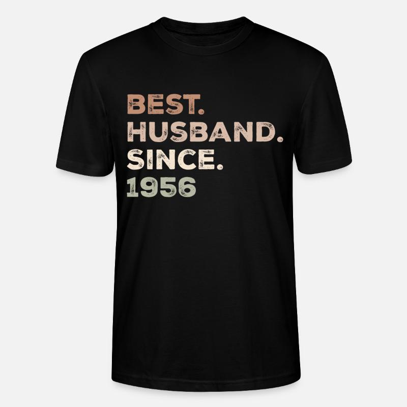Bester Ehemann seit 1956 Jubiläumsgeschenk - Stanley/Stella Unisex Bio-T-Shirt CRAFTER - Schwarz