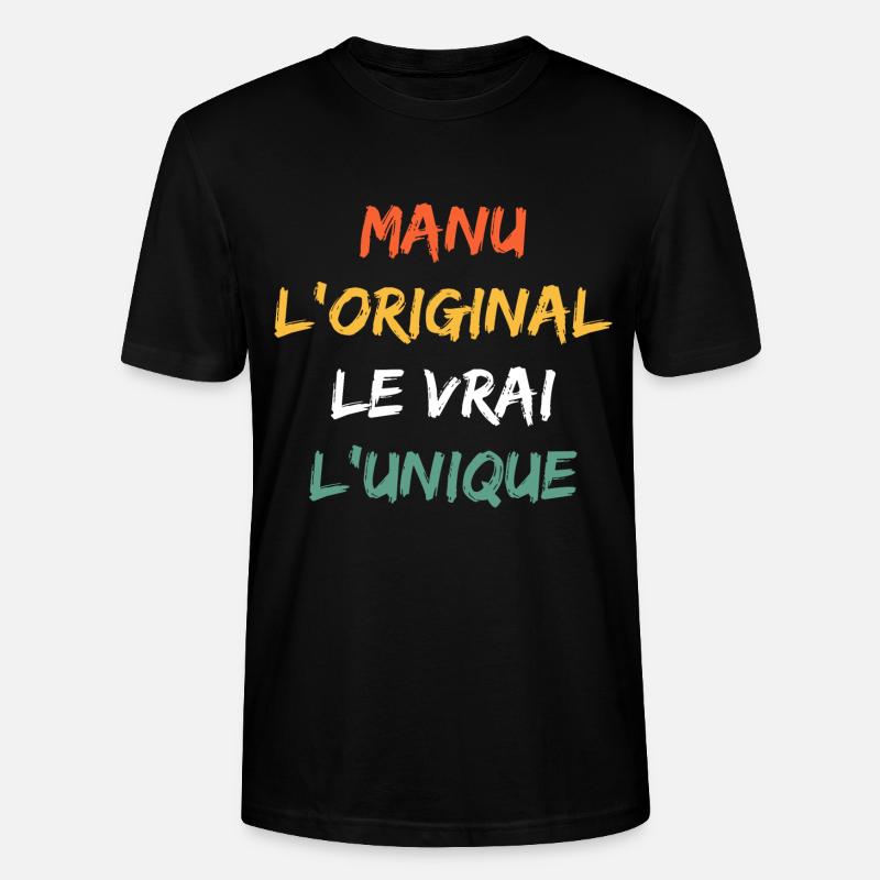 Manu - T-shirt bio CRAFTER Stanley Stella Unisexe - noir