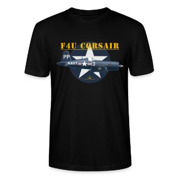 F4U-5P shirt design - T-shirt bio CRAFTER Stanley Stella Unisexe - noir - Devant - Alina (178cm) & Michal (187cm)