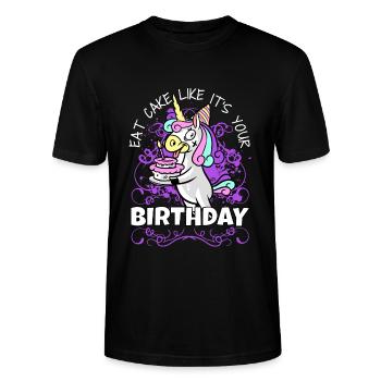 Birthday - Stanley/Stella Unisex Bio-T-Shirt CRAFTER - Schwarz - Vorne - Alina (178cm) & Michal (187cm)