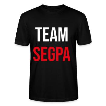 Team segpa - T-shirt bio CRAFTER Stanley Stella Unisexe - noir - Devant - Alina (178cm) & Michal (187cm)