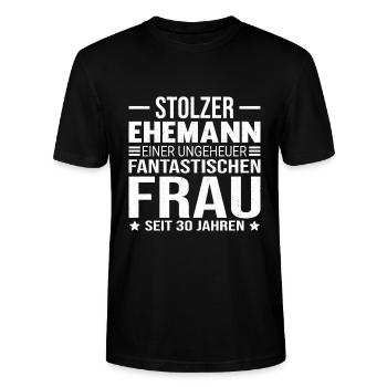30 Hochzeitstag Perlenhochzeit Geschenk Ehemann - Stanley/Stella Unisex Bio-T-Shirt CRAFTER - Schwarz - Vorne - Alina (178cm) & Michal (187cm)