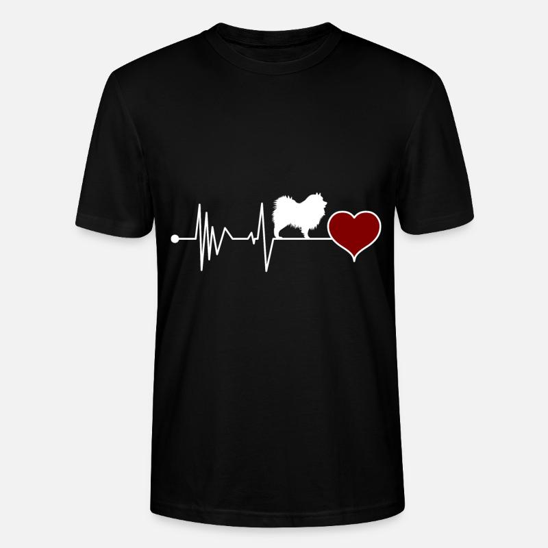 Deutscher Wolfsspitz Spitz Keeshond Herzschlag - Stanley/Stella Unisex Bio-T-Shirt CRAFTER - Schwarz