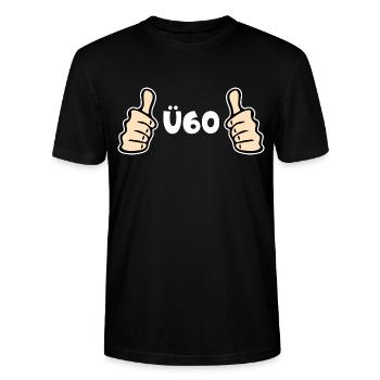 Ü60 Jahre Jubiläum Geburtstagsgruß - Stanley/Stella Unisex Bio-T-Shirt CRAFTER - Schwarz - Vorne - Alina (178cm) & Michal (187cm)