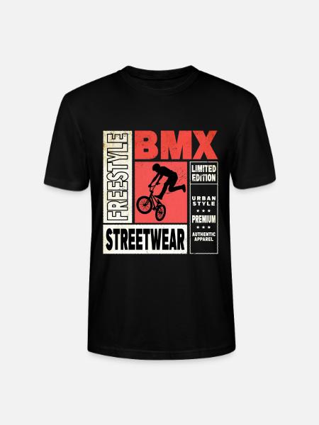 BMX Bike Biker Stunt Trick Freestyle Vintage - Stanley/Stella CRAFTER Unisex Organic T-Shirt - black
