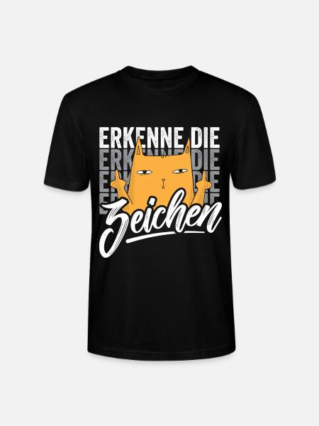 Erkenne die Zeichen Katze - Stanley/Stella Unisex Bio-T-Shirt CRAFTER - Schwarz