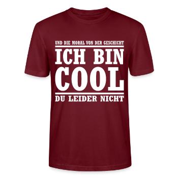 Ironisches Sprüche Fun Shirt Ironie Sarkasmus - Stanley/Stella Unisex Bio-T-Shirt CRAFTER - Burgunderrot - Vorne - Alina (178cm) & Michal (187cm)