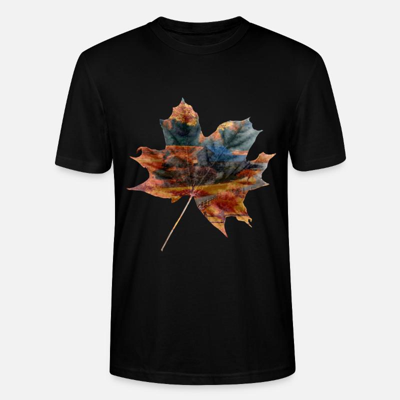 Herbst Blatt Landschaft Geschenkidee - Stanley/Stella Unisex Bio-T-Shirt CRAFTER - Schwarz