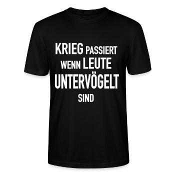 Untervögelt Sex Behauptung Provokation Peace - Stanley/Stella Unisex Bio-T-Shirt CRAFTER - Schwarz - Vorne - Alina (178cm) & Michal (187cm)