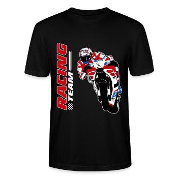Course de moto - moto de course - T-shirt bio CRAFTER Stanley Stella Unisexe - noir - Devant - Alina (178cm) & Michal (187cm)
