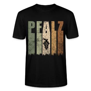 Pfalz Pfälzer Pfälzerin Weintraube Wein Geschenk - Stanley/Stella Unisex Bio-T-Shirt CRAFTER - Schwarz - Vorne - Alina (178cm) & Michal (187cm)