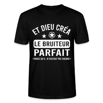 Et dieu créa le bruiteur parfait - T-shirt bio CRAFTER Stanley Stella Unisexe - noir - Devant - Alina (178cm) & Michal (187cm)