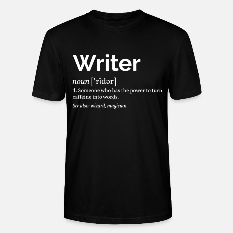 Définition de l'écrivain I - T-shirt bio CRAFTER Stanley Stella Unisexe - noir
