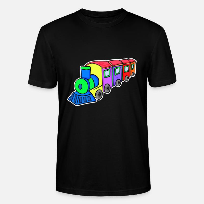 Eisenbahn Dampflok Kinder - Stanley/Stella Unisex Bio-T-Shirt CRAFTER - Schwarz